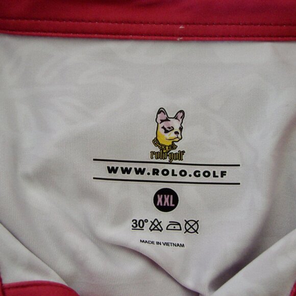 Rolo Golf Polo Shirt Raspberry Hawaiian Floral Print Short Sleeve Size XXL - Picture 11 of 12